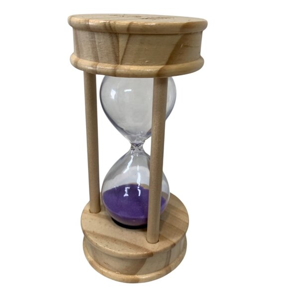 Other - Wooden Hourglass with Purple Sand